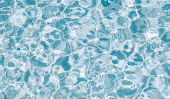 Closeup of the ripples in the pool water