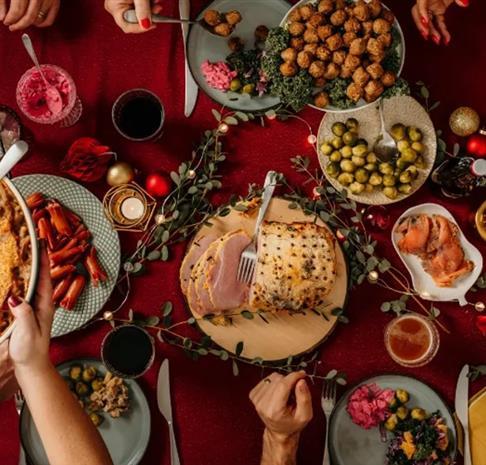 holiday dinner spread