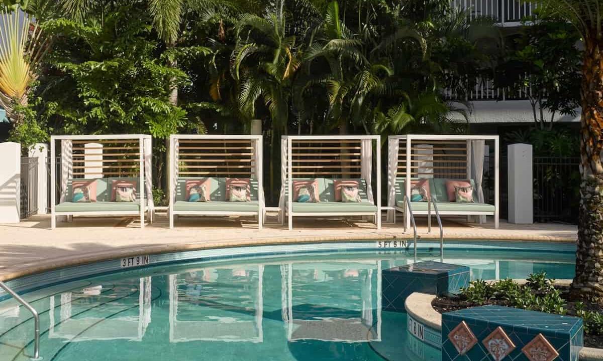 View of the pool near the spa