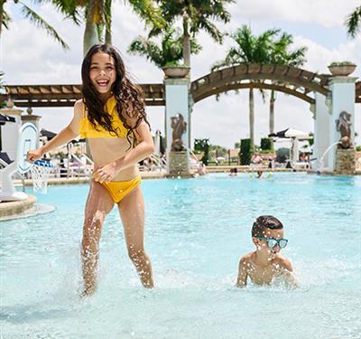 kids playing in pool